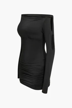 Solid Cut Out Mini Dress
