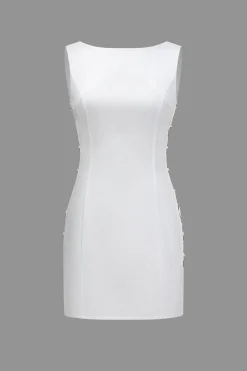Solid Cut Out Ring Side Mini Dress