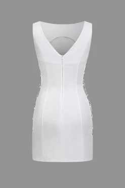 Solid Cut Out Ring Side Mini Dress