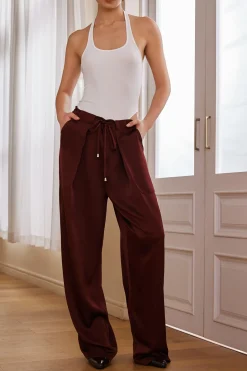 Solid Drawstring Trousers