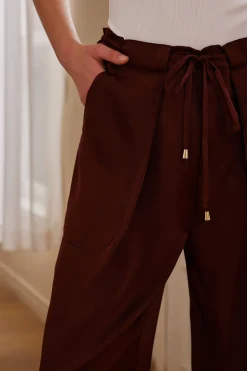 Solid Drawstring Trousers
