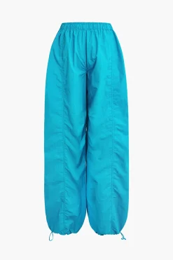 Solid Drawstring Trousers