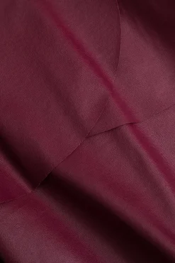 Solid Faux Leather Asymmetrical Layer Skirt