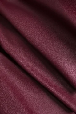 Solid Faux Leather Asymmetrical Layer Skirt