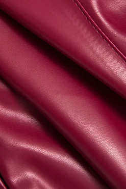 Solid Faux Leather Asymmetrical Zipper Tank Top