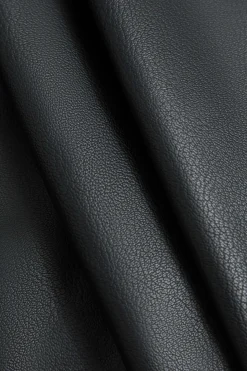 Solid Faux Leather Button Pocket Vest