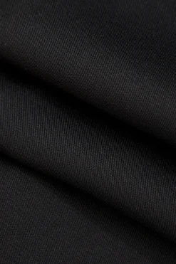 Solid Faux Leather Patchwork Button Trousers