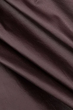 Solid Faux Leather Ruched Mini Dress