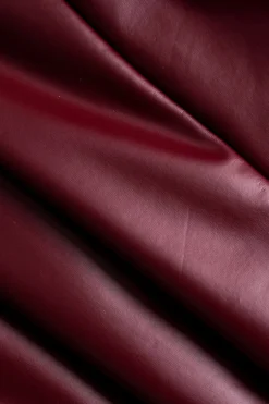 Solid Faux Leather Zipper Detail Long-Sleeve Shirt