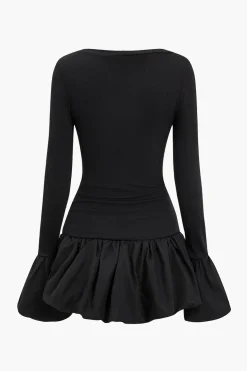 Solid Flared Mini Dress