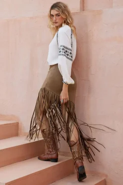 Solid Fringe Skirt