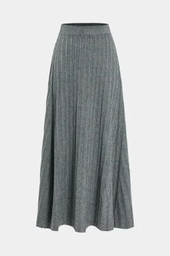 Solid High Waist Sweater Skirt