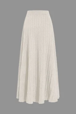 Solid High Waist Sweater Skirt