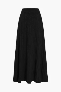 Solid High Waist Sweater Skirt