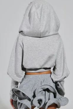 Solid Hooded Long-Sleeve Top