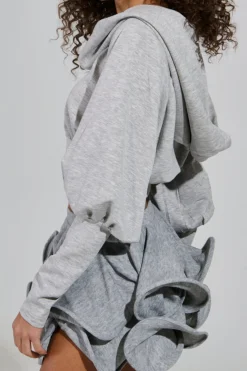 Solid Hooded Long-Sleeve Top