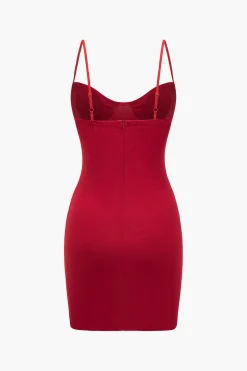 Solid Knit Bustier Slip Mini Dress