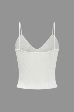 Solid Knit Button Cami Top