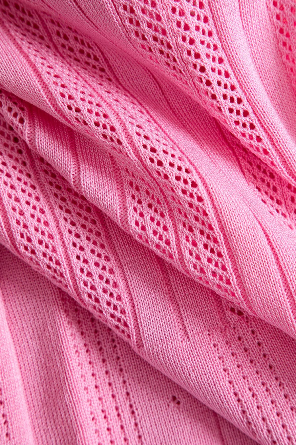 Solid Knit Button Round Neck Short Sleeve Dress