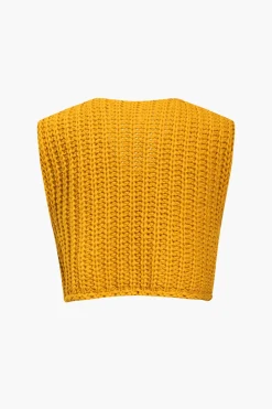 Solid Knit Button Up Vest