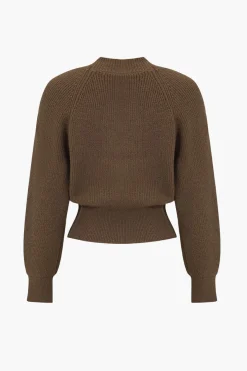 Solid Knit Button V-neck Long Sleeve Cardigan