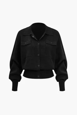 Solid Knit Pocket Cardigan