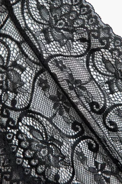 Solid Lace Cut Out Lingerie Garter Set