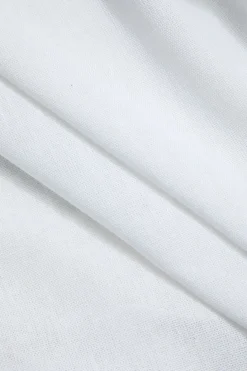 Solid Linen Buckle Long-Sleeve Shirt