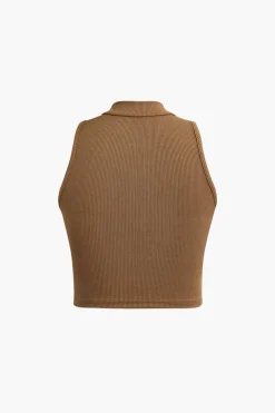 Solid Mock Neck Tank Top