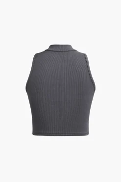 Solid Mock Neck Tank Top