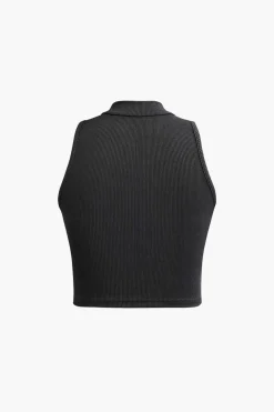 Solid Mock Neck Tank Top