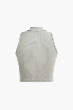 Solid Mock Neck Tank Top