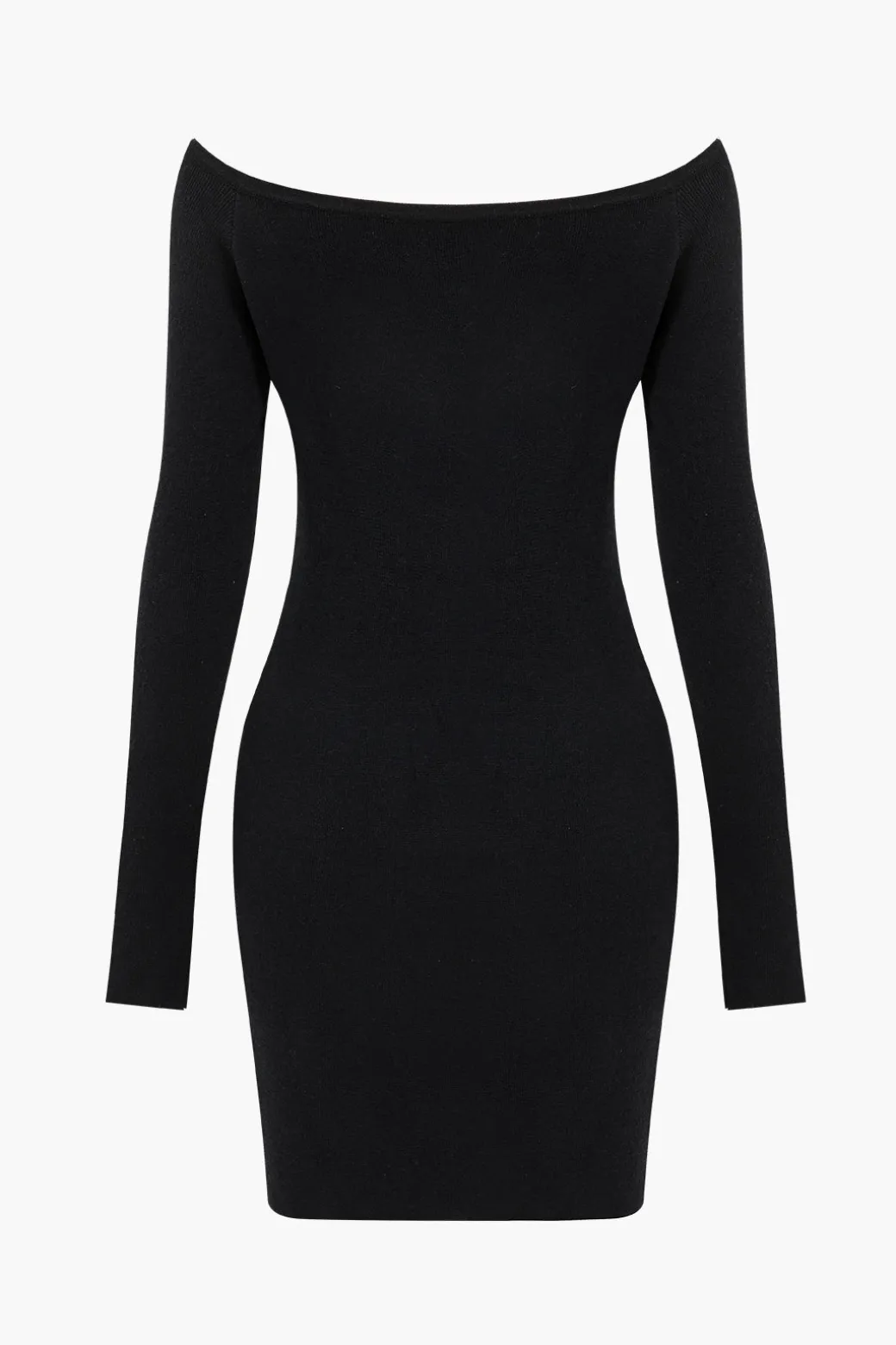 Solid Off Shoulder Button Round Neck Cut Out Mini Dress