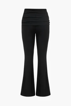 Solid Off Shoulder Top And Trouser Set