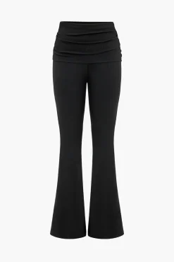 Solid Off Shoulder Top And Trouser Set