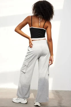 Solid Pocket High-Waisted Trousers