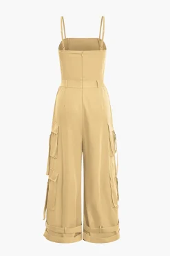 Solid Pocket Slip Jumpsuit