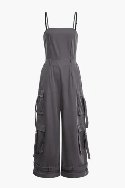 Solid Pocket Slip Jumpsuit