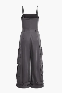 Solid Pocket Slip Jumpsuit