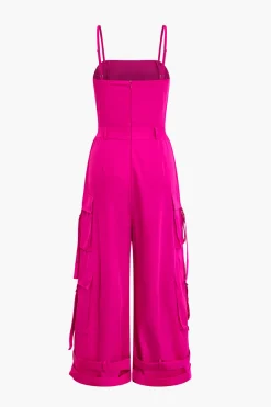 Solid Pocket Slip Jumpsuit