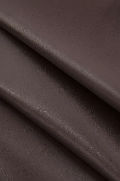 Solid PU Leather Button Mini Dress