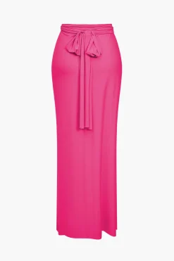Solid Reversible Asymmetrical Tie-Up Maxi Dress