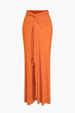 Solid Reversible Asymmetrical Tie-Up Maxi Dress