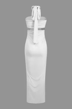 Solid Reversible Asymmetrical Tie-Up Maxi Dress