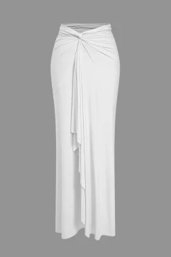Solid Reversible Asymmetrical Tie-Up Maxi Dress