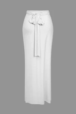 Solid Reversible Asymmetrical Tie-Up Maxi Dress