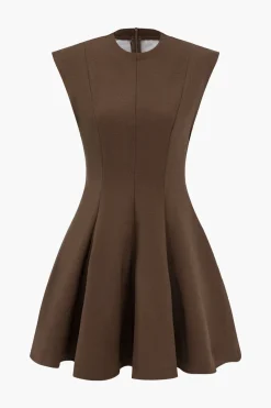 Solid Round Neck Mini Dress
