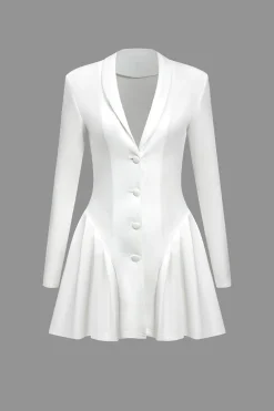 Solid Ruched V Neckline Mini Dress