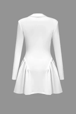 Solid Ruched V Neckline Mini Dress