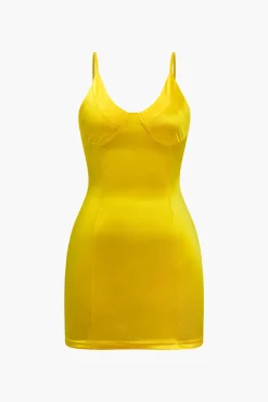 Solid Satin Slip Mini Dress